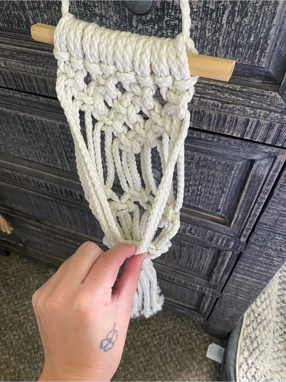 Handmade Cream Macramé plant holder